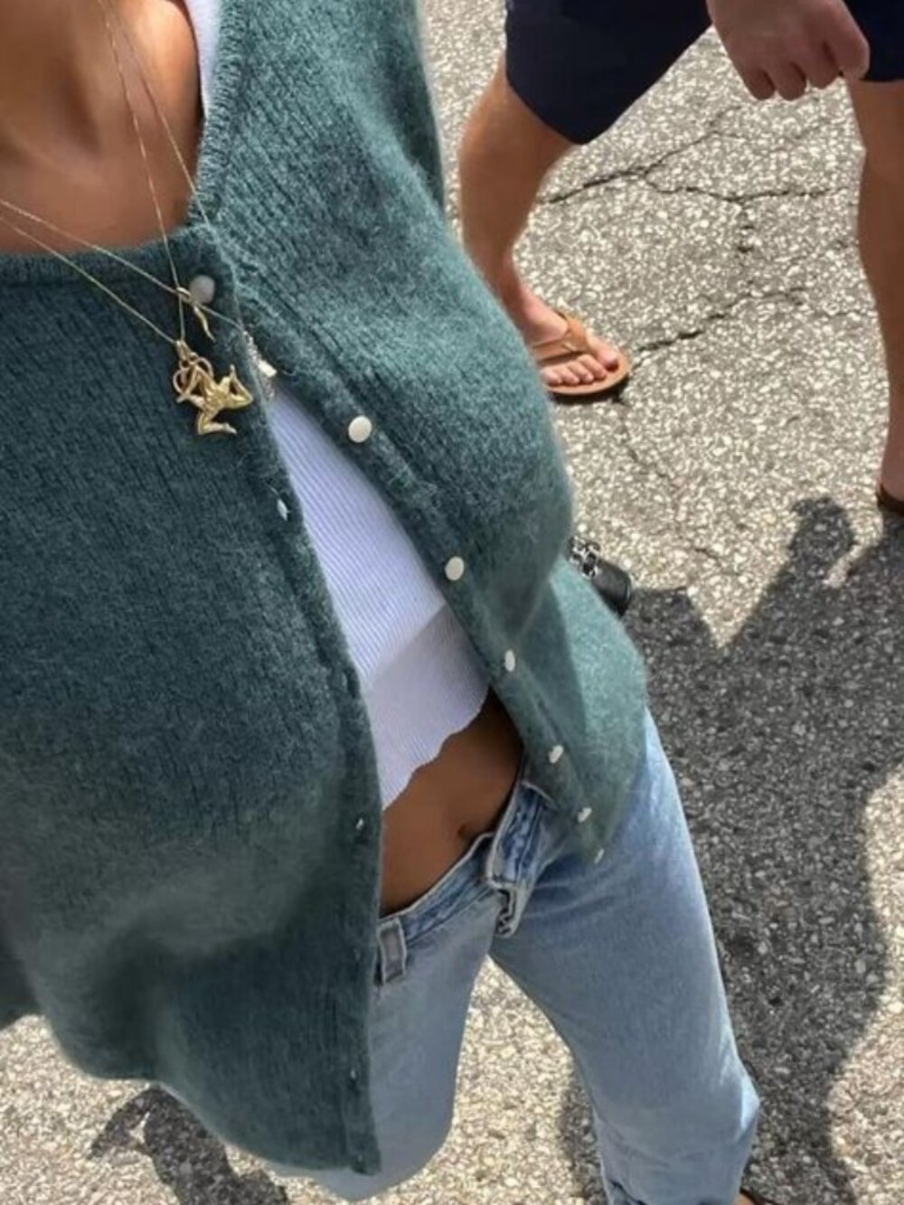 Sezane Gaspard Cardigan Sweater Sage Green Size Small Mohair Alpaca - Picture 12 of 17